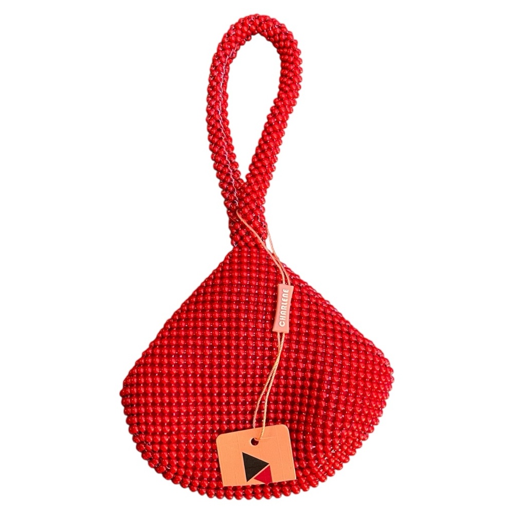 NWT Red Beaded Pouch Wrist Bag - Picture 4 of 9